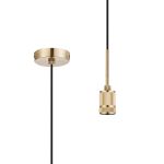 Viva Knurled Pendant Light (FRAME ONLY) 1.6m, 1 x E27, Brass