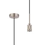 Viva Knurled Pendant Light (FRAME ONLY) 1.6m, 1 x E27, Satin Nickel