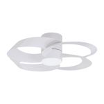 Rose 65cm 20W LED Dimmable Ceiling Light With Built-In 22W DC Fan With Single Speed Reverse, Remote Control 2700-5000K, 3600lm, White