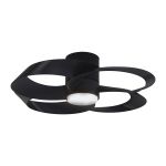 Rose 65cm 20W LED Dimmable Ceiling Light With Built-In 22W DC Fan With Single Speed Reverse, Remote Control 2700-5000K, 3600lm, Black
