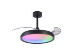 Siberia 50W LED Dimmable White/RGB Ceiling Light With Built-In 30W DC Fan, 3000-6500K Remote Control, 3200lm, Black, 5yrs Warranty