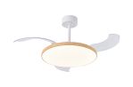 Slim Fan 50cm 50W LED Dimmable Ceiling Light With Built-In 30W DC Fan, 2700-5000K Remote Control, 5500lm, Wood, 5yrs Warranty