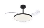 Slim Fan Mini 40cm 45W LED Dimmable Ceiling Light With Built-In 25W DC Fan, 2700-5000K Remote Control, 5000lm, Black, 5yrs Warranty