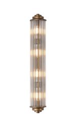 Toscano 4 Light Glass Rod Wall, G9, IP44, Bronze/Clear Glass Rods