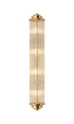 Toscano 4 Light Glass Rod Wall, G9, IP44, Gold/Clear Glass Rods