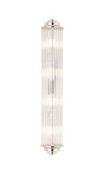 Toscano 4 Light Glass Rod Wall, G9, IP44, Polished Nickel/Clear Glass Rods