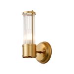 Toscano 1 Light Glass Rod Wall, E14, IP44, Gold/Clear Glass Rods