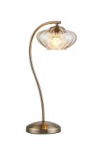 Zarza Crystal Table Lamp, 1 Light G9, Antique Brass & Cognac Glass & Clear Crystal