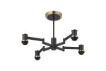 Erdi 61cm Swing Arm Semi Ceiling (FRAME ONLY), 4 Light E14, Brass/Satin Black