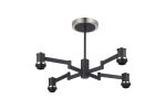 Erdi 61cm Swing Arm Semi Ceiling (FRAME ONLY), 4 Light E14, Satin Nickel/Satin Black