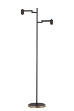 Erdi Swing Arm Floor Lamp Without Shade, 2 Light E14, Brass/Satin Black