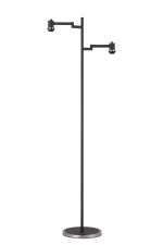 Erdi Swing Arm Floor Lamp Without Shade, 2 Light E14, Satin Nickel/Satin Black