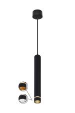 Split 6.5cm Pendant, 1 Light 35mm GU10 (GU11) (Not Included), Black