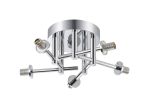 Gana 33.8cm Semi Flush Ceiling (FRAME ONLY) Round, 5 Light G9, IP44, Polished Chrome