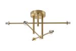 Gana Semi Flush Ceiling (FRAME ONLY) Tiered, 6 Light G9, IP44, Brass Gold