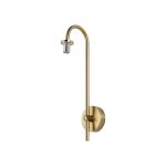 Gana Curved Arm Wall Light (FRAME ONLY), 1 Light G9, IP44, Brass Gold