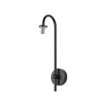Gana Curved Arm Wall Light (FRAME ONLY), 1 Light G9, IP44, Satin Black