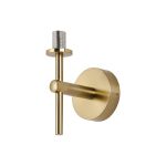Gana Medium Arm Wall Light (FRAME ONLY), 1 Light G9, IP44, Brass Gold