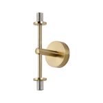 Gana Medium Arm Wall Light (FRAME ONLY), 2 Light G9, IP44, Brass Gold