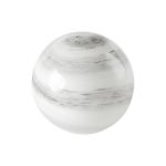 Gana 12cm Round Marble Effect Glass Shade (C), White / Grey