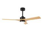 Thai 122cm 30W LED Dimmable Ceiling Light With Built-In 35W DC Fan, 2700-5000K Remote & APP Control, 3300lm, Black/Wood, 5yrs Warranty