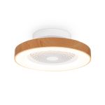 Tibet Mini 53cm 70W LED Dimmable Ceiling Light With 35W DC Fan With Single Speed Reverse Remote, 7700lm, Wood Effect/White, 5yrs Wrnty