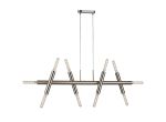 Vienta 5 Arm 10 Light Linear Adjustable Pendant E27, Satin Nickel, Lamps Not Included,