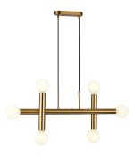 Vienta 3 Arm 6 Light Linear Adjustable Pendant/Semi Flush E27, Antique Gold, Lamps Not Included,