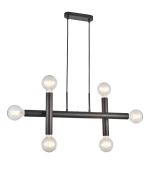 Vienta 3 Arm 6 Light Linear Adjustable Pendant/Semi Flush E27, Satin Black, Lamps Not Included,