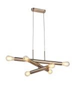 Vienta 3 Arm 6 Light Horizontal Adjustable Pendant E27, Satin Nickel, Lamps Not Included,