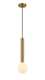 Vienta 1 Light Vertical Pendant E27, Antique Gold, Lamps Not Included,