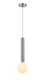 Vienta 1 Light Vertical Pendant E27, Satin Nickel, Lamps Not Included,