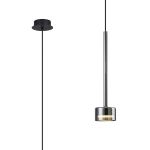 Tonic Pendant, 1 Light GX53 (12W, Not Included), Chrome/Black/Chrome Glass