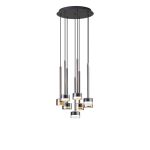 Tonic 41cm Round Pendant, 8 Light, With Replaceable 12W LEDs, 3000K, Black/Chrome/Bronze/Copper