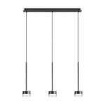 Tonic Linear Pendant, 3 Light, With Replaceable 12W LEDs, 3000K, Chrome/Black/Clear Glass