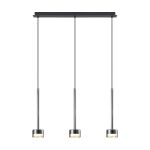 Tonic Linear Pendant, 3 Light, With Replaceable 12W LEDs, 3000K, Bronze/Black/Bronze Glass