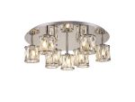 Fonte 60.8cm Round 9 Light G9 Flush Light Polished Chrome / Clear Crystal Shade