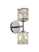 Fonte 2 Light G9 Switched Up / Down Wall Lamp Polished Chrome / Clear Crystal Shade