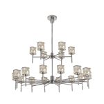 Fonte 111.8cm 20 Light G9 2-Tier Light Polished Chrome / Clear Crystal Shade, Item Weight: 19.7kg