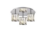 Fonte Round 3 Light G9 35cm Flush Light Polished Chrome / Clear Crystal Shade