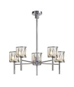 Fonte 55.5cm 5 Light G9 Telescopic/Semi Flush Polished Chrome / Clear Crystal Shade