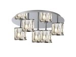 Fonte 46cm Round 5 Light G9 Flush Light Polished Chrome / Clear Crystal Shade