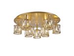 Fonte Round 9 Light G9 Flush Light French Gold / Clear Crystal Shade