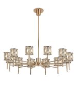 Fonte 91.8cm 12 Light G9 Telescopic Light French Gold / Clear Crystal Shade