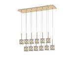 Fonte 12 Light G9 2m Linear Pendant French Gold / Clear Crystal Shade