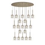 Fonte 19 Light G9 2m Oval Multiple Pendant French Gold / Clear Crystal Shade, Item Weight: 24.1kg