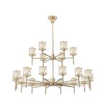 Fonte 111.8cm 20 Light G9 2-Tier Light French Gold / Clear Crystal Shade, Item Weight: 19.7kg