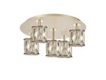 Fonte 46cm Round 5 Light G9 Flush Light French Gold / Clear Crystal Shade