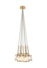 Fonte 28.5cm 7 Light G9 1.5m Cluster Pendant French Gold / Clear Crystal Shade