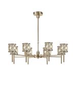 Fonte 76.8cm 8 Light G9 Telescopic/Semi Flush French Gold / Clear Crystal Shade